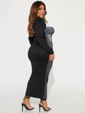 Women Dresses Women's Autumn Fashion Print round Neck Long Sleeve Dress