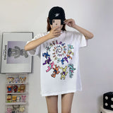 HS T Shirt Color Spiral Print Casual Loose
