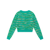 Women Sweater Short Sweater Women's Autumn Leisure round Neck Long-Sleeved Sweater Top