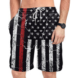 National Flag Day Shorts Summer Floral Print Casual Jumpsuit Beach Pants