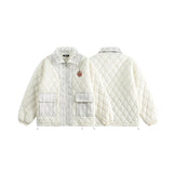 Unisex Jacket Winter Classic Style Patchwork Cotton-Padded Jacket Women