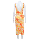 Women's Desses Printed Suspender Skirt Dress Women
