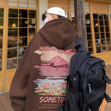 Men Hoodie Hiphop Printed Sweater Men's Spring and Autumn Retro Hooded Coat