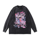 Men Long Sleeve Shirt Cartoon Printed Long-Sleeved T-shirt Men and Women Oversize
