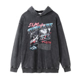 Men Hoodie Printed Distressed Hooded Sweater Men's Long Sleeve Ins Loose