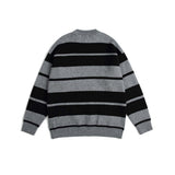 Unisex Sweater Autumn Striped Patchwork round Neck Sweater