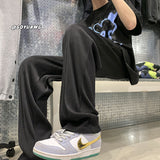 Men Sweatpants Ice Silk Pants Men's Summer Loose Drooping Fashion Brand Leisure