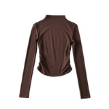 Women T-shirt High Neck Short Bottoming Shirt Women Spring Long Sleeve T-shirt