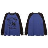 Men Long Sleeve Shirt Stitching Raglan Sleeve Long Sleeve T-shirt Men and Women Couple Idle Style