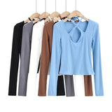 Women T-Shirt Women's Spring V-neck Long Sleeve T-shirt