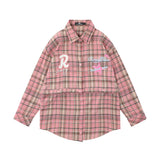 Women Long Sleeve Shirt Women's Button Stitching Embroidered Loose Long Sleeve