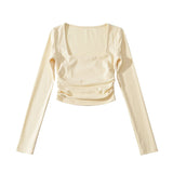 Women T-Shirt Long Sleeve T-shirt Female Autumn Slimming Bottoming Top