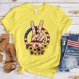Women's Independence Day T Shirt round Neck Short Sleeve T-shirt Women's Top