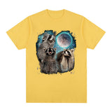 3 Racoon Moon Howling Raccoon Head T Shirt Funny Graphic