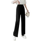 Palazzo Pants Casual Korean Style Loose Wide-Leg Pants for Students Drape Knit