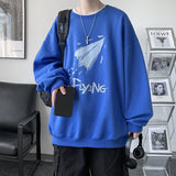 Men Hoodie round Neck Sweater Men's Autumn Versatile Spring and Autumn Hong Kong Style Loose