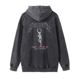 Men Hoodie Hooded Sweater Men's Hip Hop Ins American Style Loose Distressed