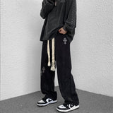 Men Sweatpants Corduroy Pants Men's Autumn and Winter Straight Loose Casual Pants
