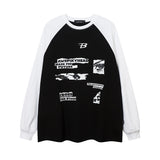Men Long Sleeve Shirt Retro Long Sleeve T-shirt Men and Women College Style Retro Sports