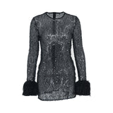 Women Dresses Sexy Mesh Dress Hip Skirt round Neck