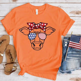 Women's Independence Day T Shirt round Neck Short Sleeve T-shirt Women's Top
