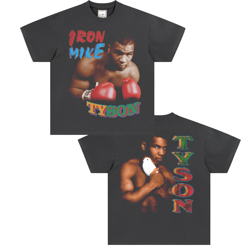 Mike Tyson T Shirt Boxing Vintage Character Print Short Sleeve