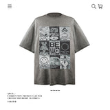 American vintage street T-shirt pure cotton men's and women's summer loose