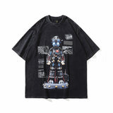 Men T Shirt Printed American Retro Short Sleeve T-shirt Men's Loose
