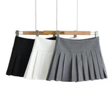 Women Skirt Pleated Skirt High Waist Side Slit Skirt Skirt