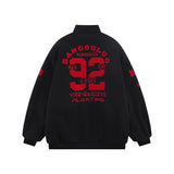 Men Cotton Padded Jacket Coat Embroidered Quilted Baseball Uniform Jacket Men's Autumn and Winter Loose Casual Cotton-Padded Jacket