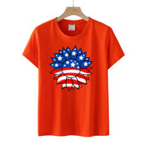 Women's Independence Day T Shirt T-shirt Women's Short-Sleeved Shirt Sunflower Print