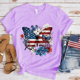 Women's Independence Day T Shirt round Neck Short Sleeve T-shirt Women's Top