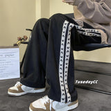 Men Sweatpants Retro Pants Men's Autumn All-Match Sweatpants Loose Straight Casual