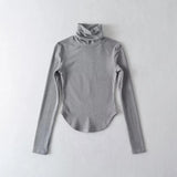 Women T-Shirt Autumn and Winter Stretch Tight Long-Sleeved T-shirt Top