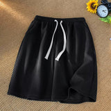 Men Sweatpants Khaki Waffle Shorts Summer Loose Casual Sports Pants