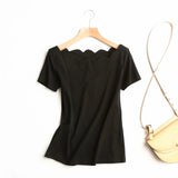 Women T-Shirt T-shirt Women's Summer off-the-Shoulder T-shirt