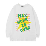 Men Long Sleeve Shirt Alien Printed Long Sleeve T-shirt Men's Loose round Neck Couple