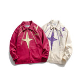 Unisex Jacket Fall Color Contrast Patchwork Turn-down Collar Coat Women's Clothing