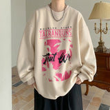 Men Hoodie Vintage West Coast Hiphop round Neck Sweater Men