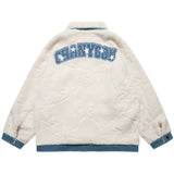 Men Cotton Mixed Jacket Coat Cashmere Cotton-Padded Coat Men's Winter Loose Stitching Affixed Cloth Embroidered
