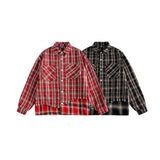 Unisex Jacket Autumn Contrast Color Striped Shirt Coat Women's Clothing