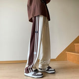 Men Sweatpants Men Autumn Retro Patchwork Wide-Leg Casual Pants