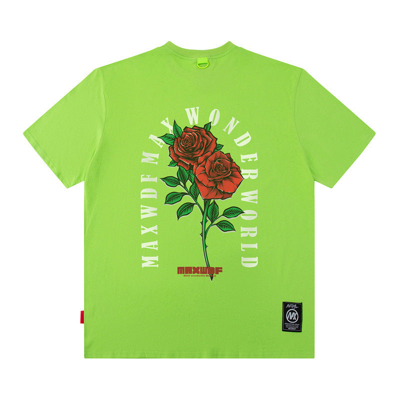 Men T Shirt Printed Short-Sleeved T-shirt Men's Summer Retro Loose
