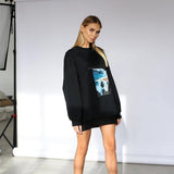 Women Sweatshirt Women's Sweater Printed round Neck Loose Casual