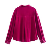 Women's T-Shirt Spring and Autumn Pocket Shirt Top Long Sleeve Shirt for Women