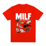 MILF Man I Love Felines Funny Meme T-Shirt Cat Lovers Graphi