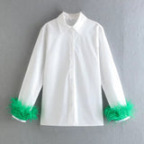 Women T-Shirt Spring Shirt Polo Collar Top