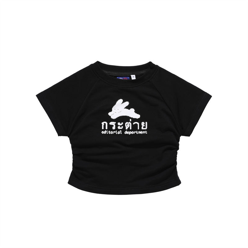 Women T-shirt Printed Waist-Controlled Short T-shirt Women's Summer Short Sleeve Navel