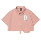 Women T-shirt Short Shirt Girls' Summer Decorative Short Sleeve Shirt