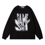 Men Hoodie Printed Pattern round Neck Sweater Loose Spring and Autumn Men's Long Sleeves